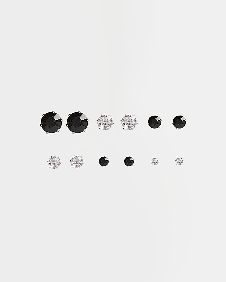 Black Multipack 6 Stud Earrings