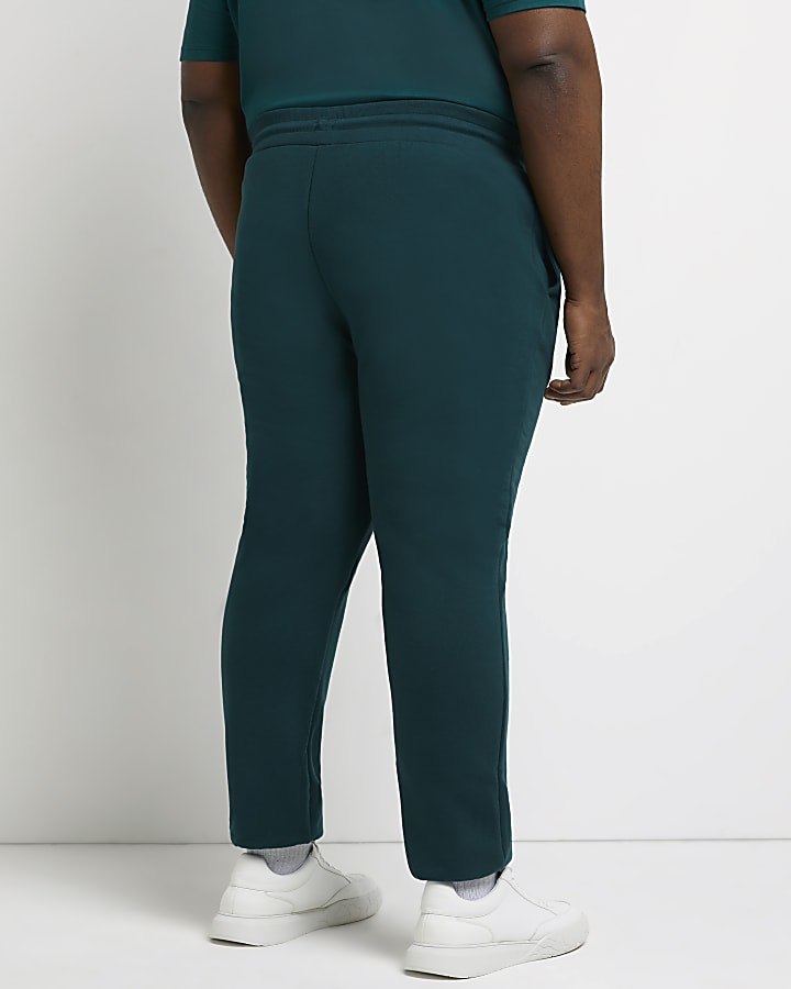 Big & tall green slim fit RI branded joggers