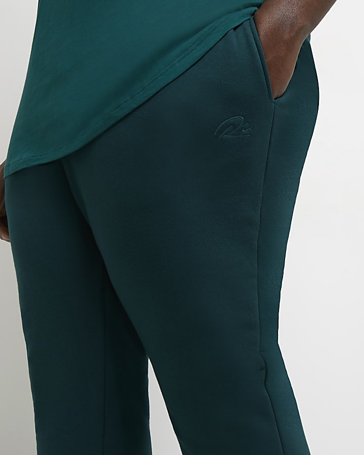 Big & tall green slim fit RI branded joggers