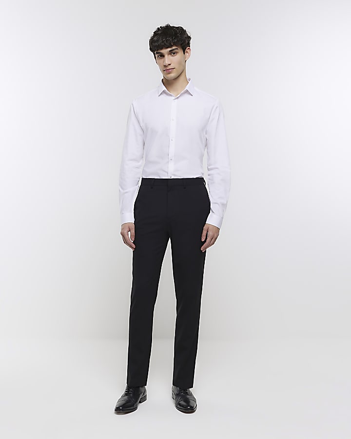 Black skinny fit smart trousers