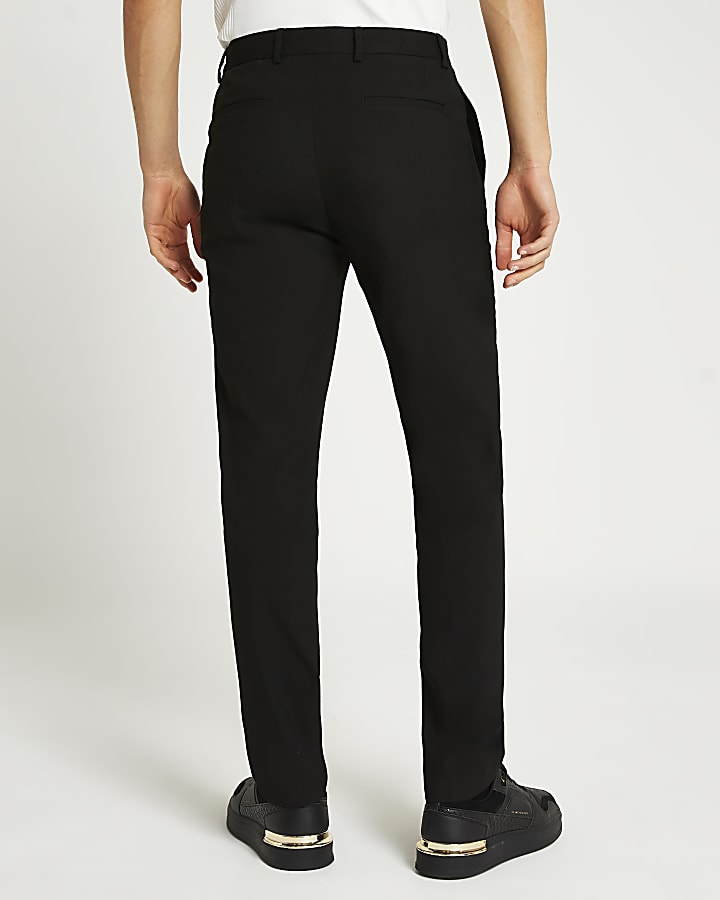 Black slim fit smart trousers