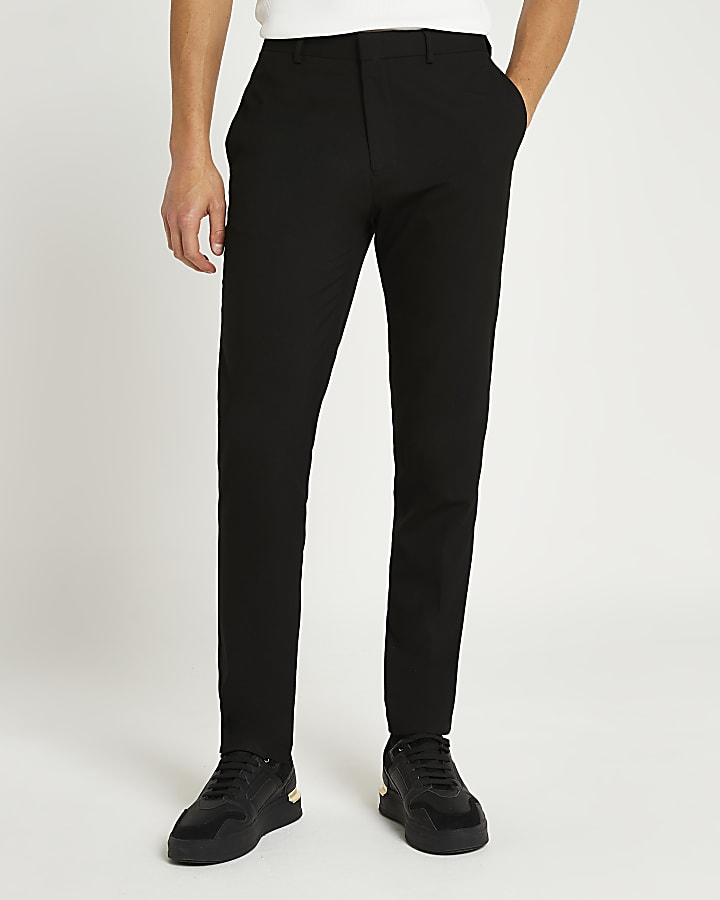 Black slim fit smart trousers