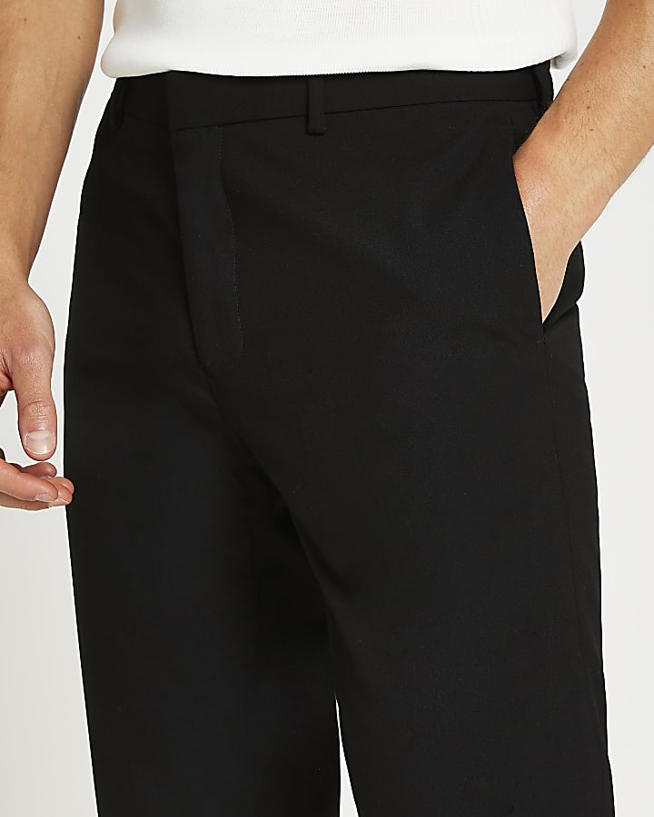 Black slim fit smart trousers