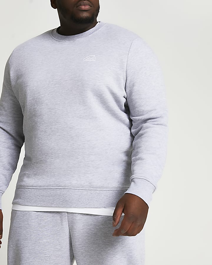 Big & Tall grey slim fit sweatshirt