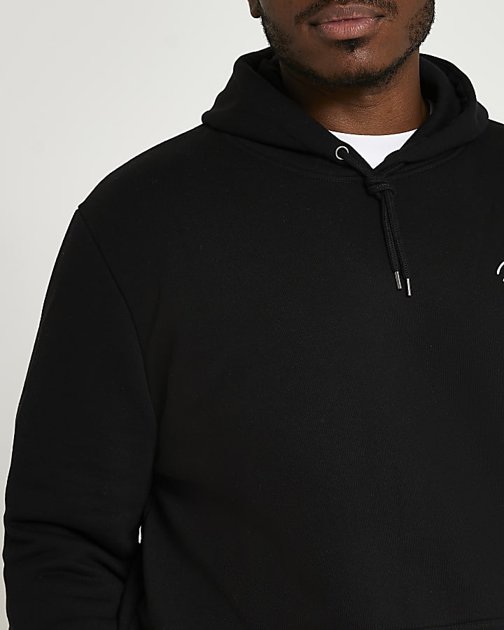 Big & Tall black RI slim fit hoodie