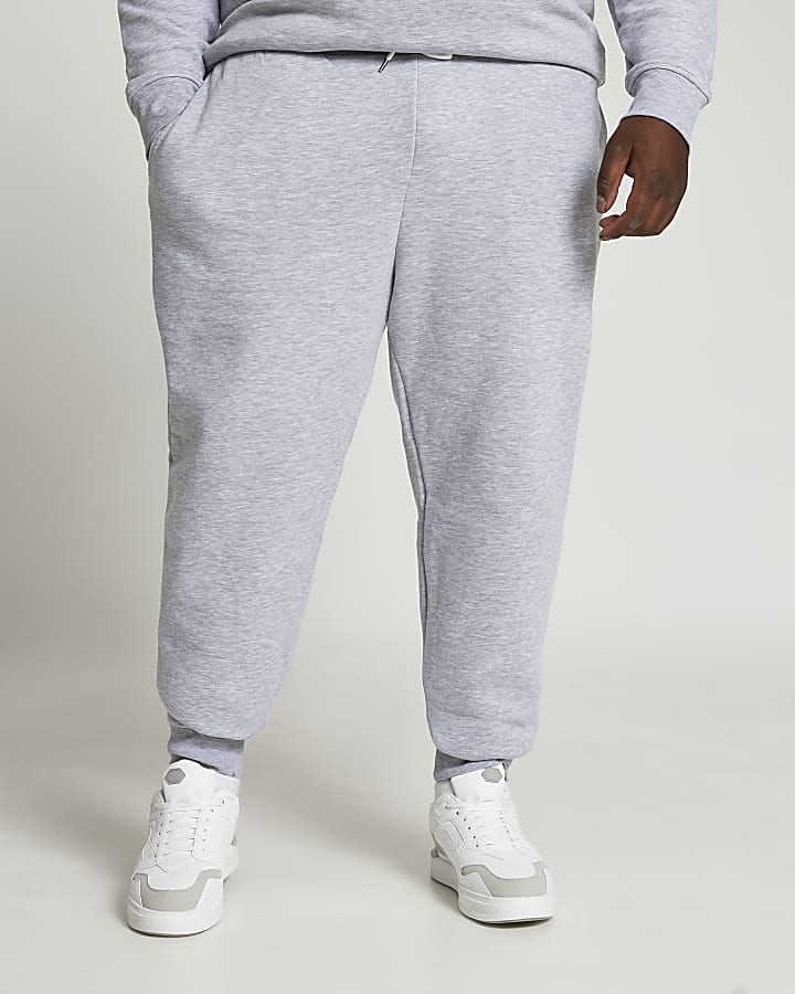 Big Tall grey RI slim fit joggers River Island