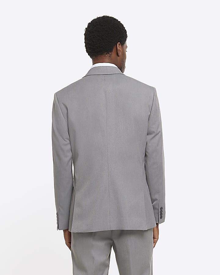 Grey Slim fit Twill Suit Jacket