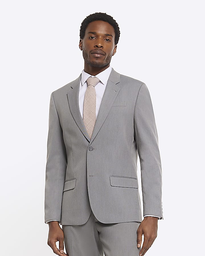 Grey slim coat best sale