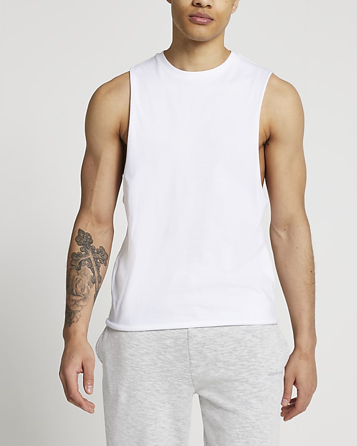 River island white vest hot sale
