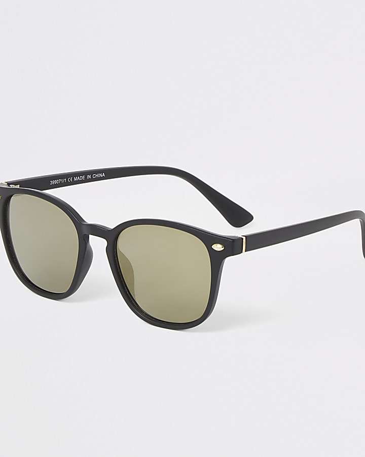 Black Gold Flash Slim Sunglasses