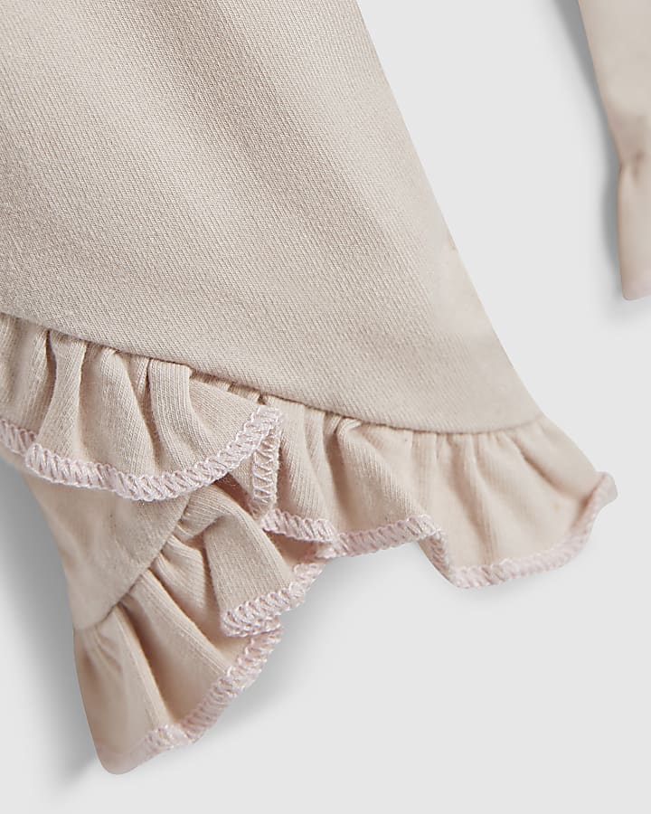Mini Girls Cream Little Cutie Bow T-Shirt Set