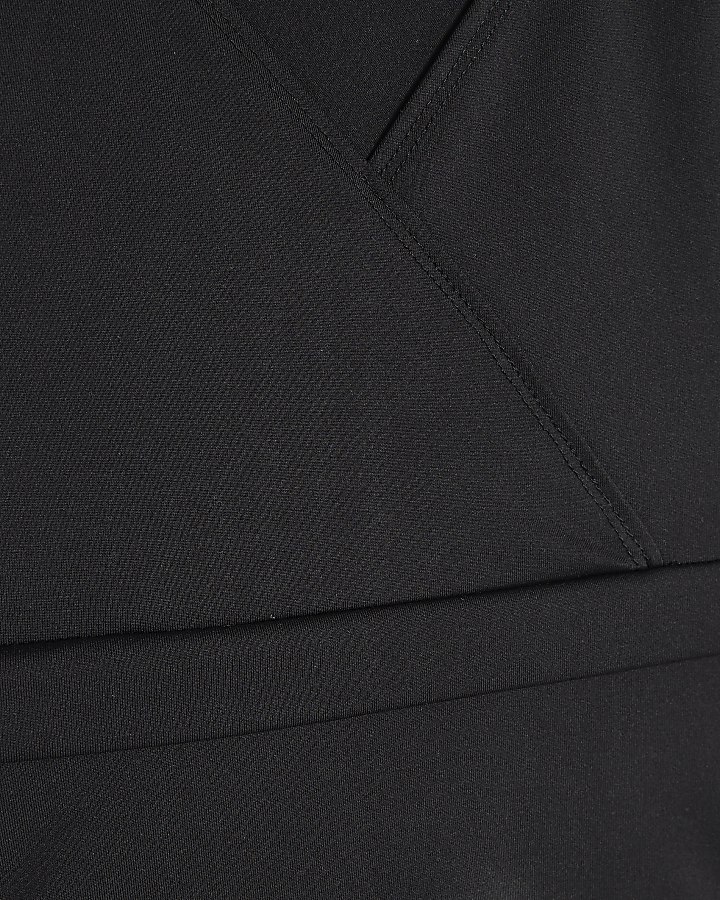 Girls Black Cross Over Fitted Top