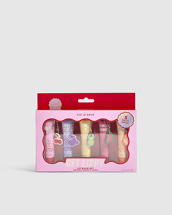 Girls Pink Fruit Lip Balm with Charm Set