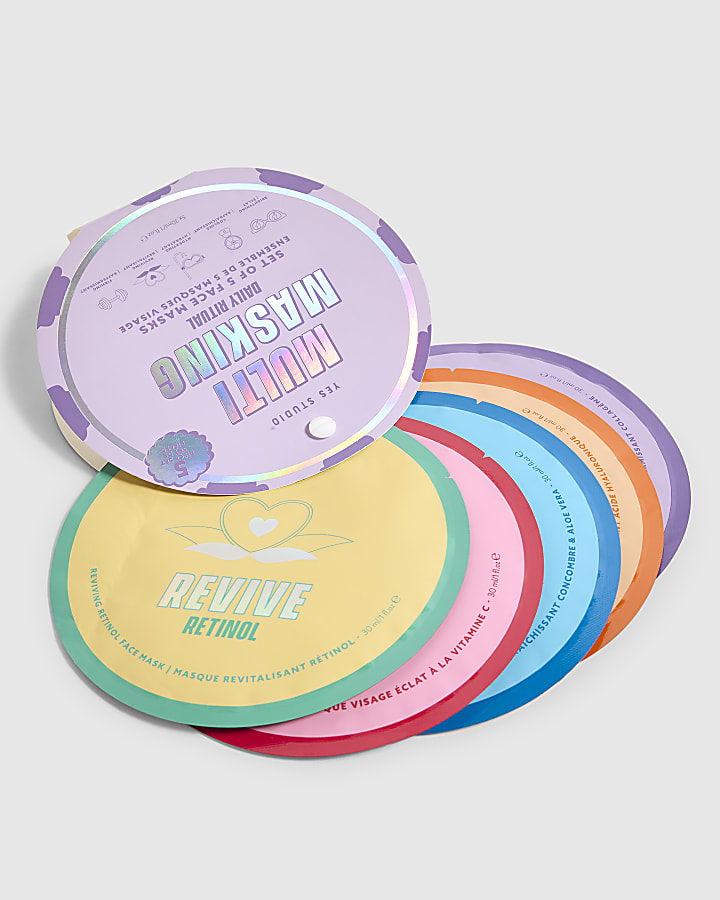 Purple Multi Masking Face Mask 5 Pack