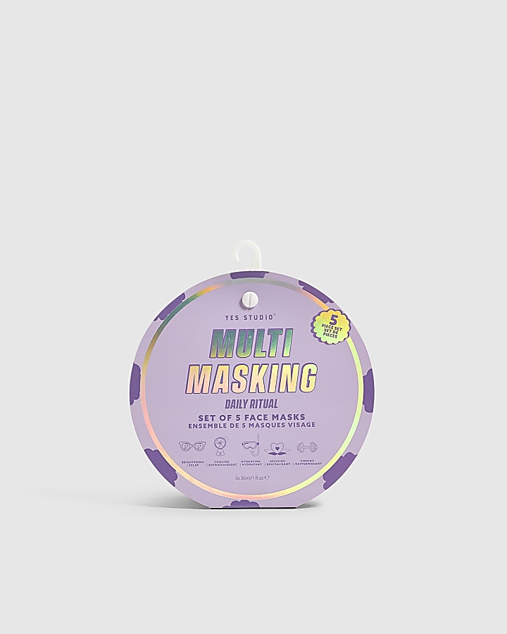 Purple Multi Masking Face Mask 5 Pack