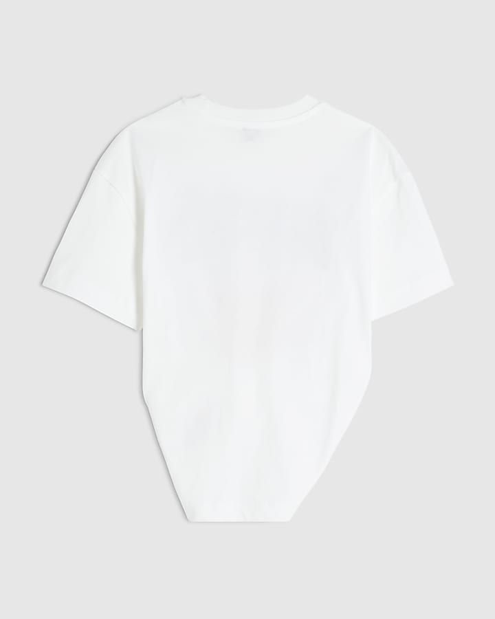 Girls White Brooklyn Knot Tee