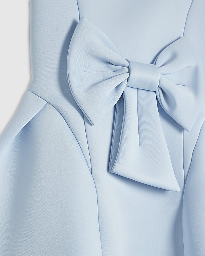 Girls Blue Premium Bow Dress