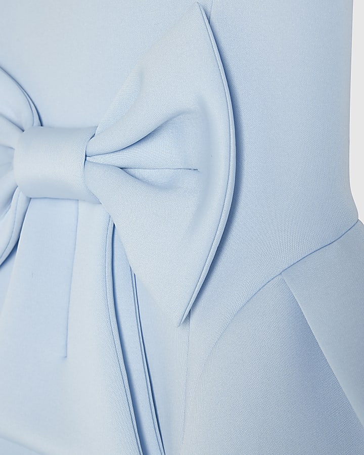 Girls Blue Premium Bow Dress