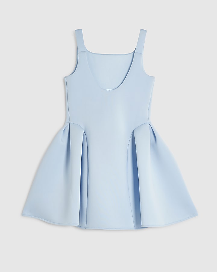 Girls Blue Premium Bow Dress
