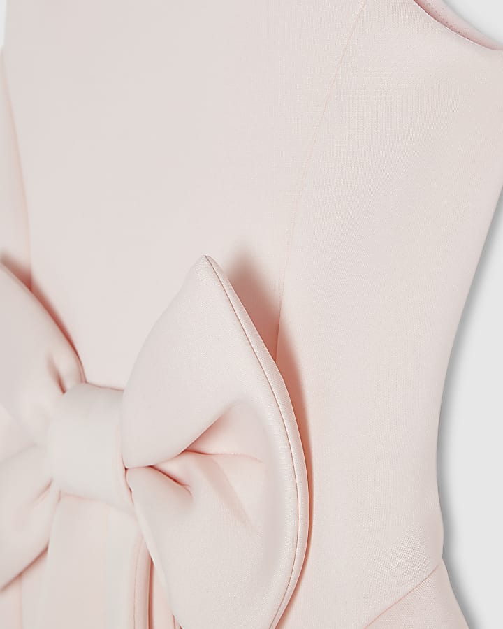 Girls Pink Premium Bow Dress
