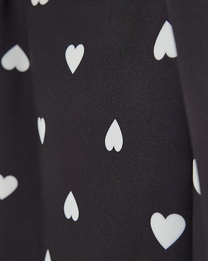 Girls Brown Polka Heart Dot Prom Dress