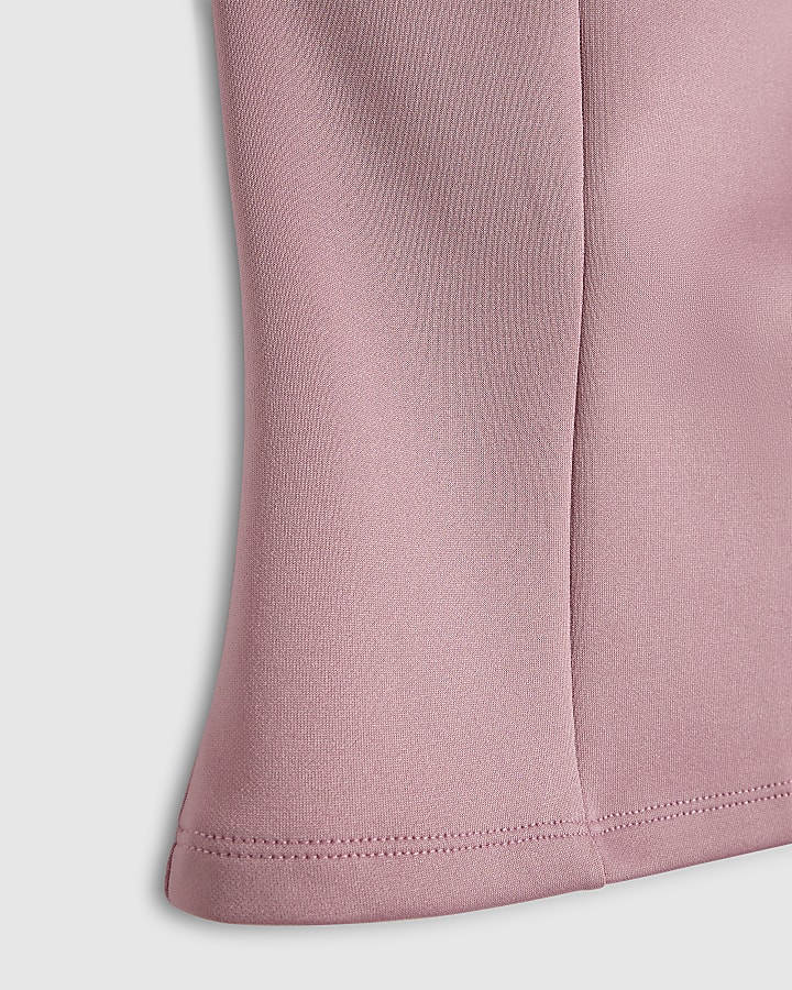 Girls Pink Ruffle One Shoulder Top