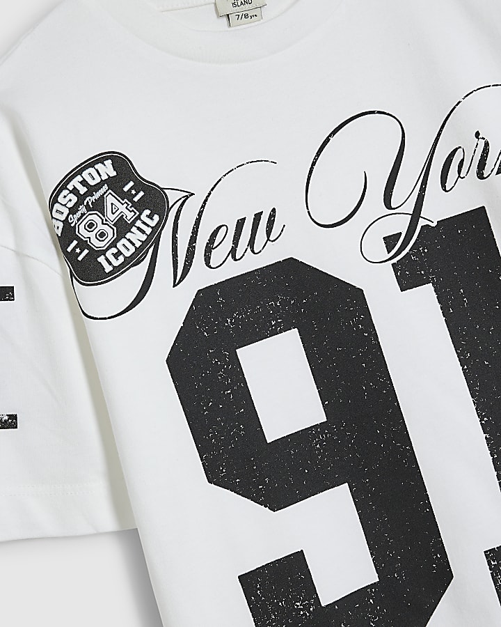 Girls White New York 91 Sweatshirt Set