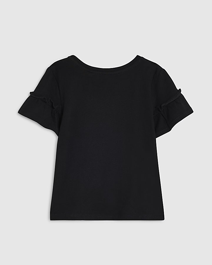 Mini Girls Black Halloween Chic T-Shirt