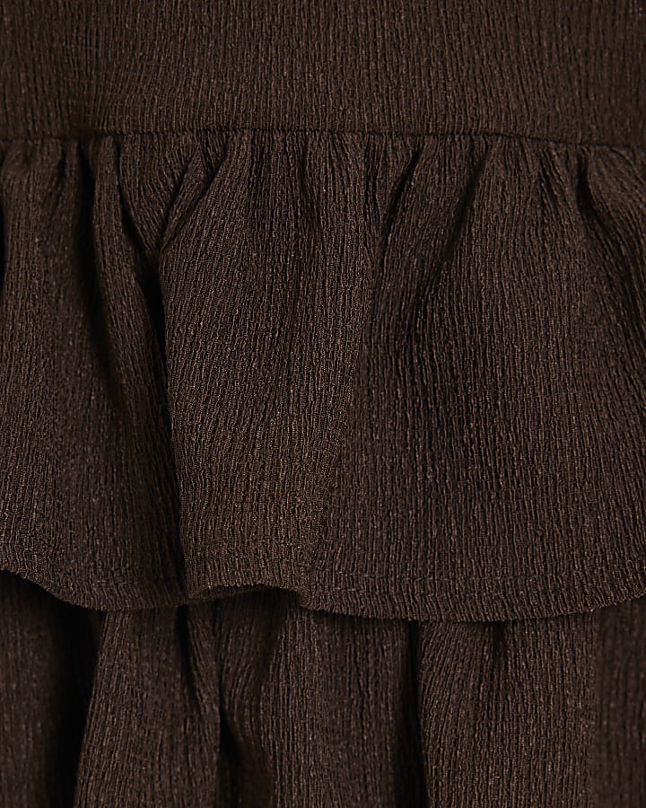 Girls Brown So Stylish Skirt Set