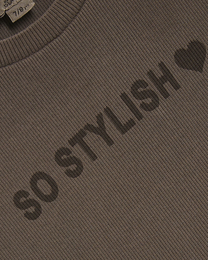 Girls Brown So Stylish Skirt Set