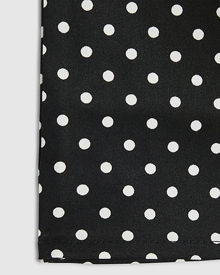 Girls Black Polka Dot Capri Leggings