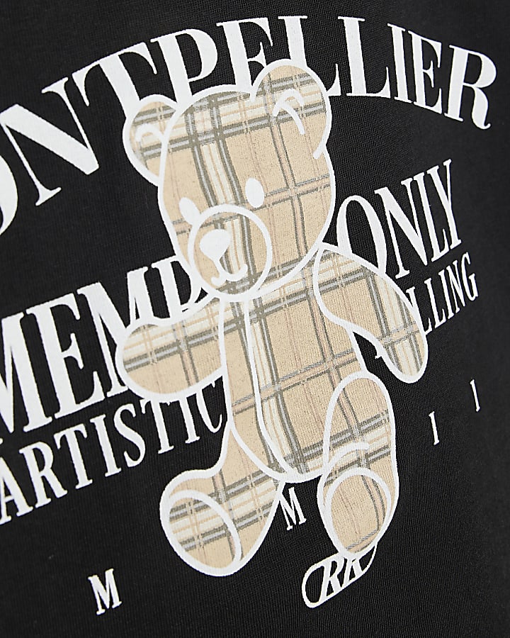 Mini Boys Black Montpellier Bear T-Shirt