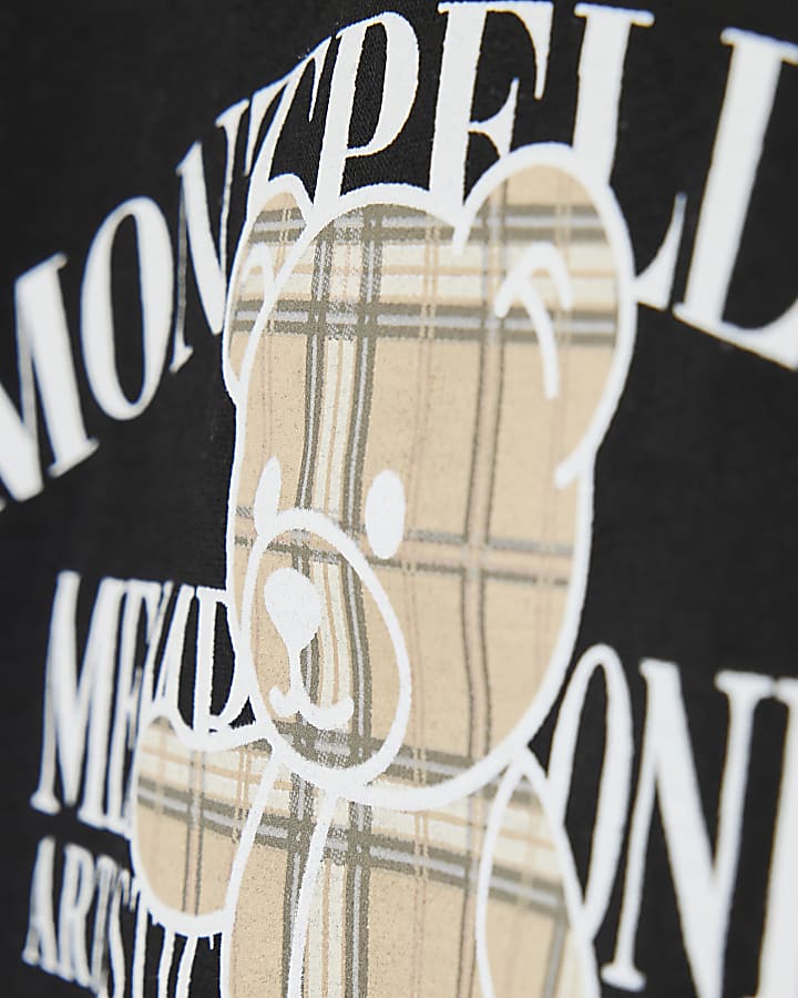 Mini Boys Black Montpellier Bear T-Shirt