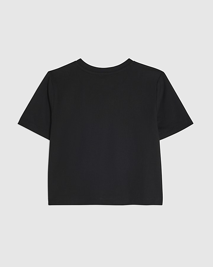 Girls Black Halloween Trick or Chic T-Shirt