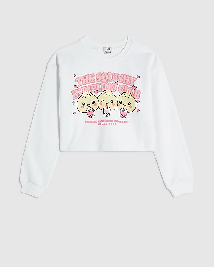 Girls White Squishy Icon Sweatshirt