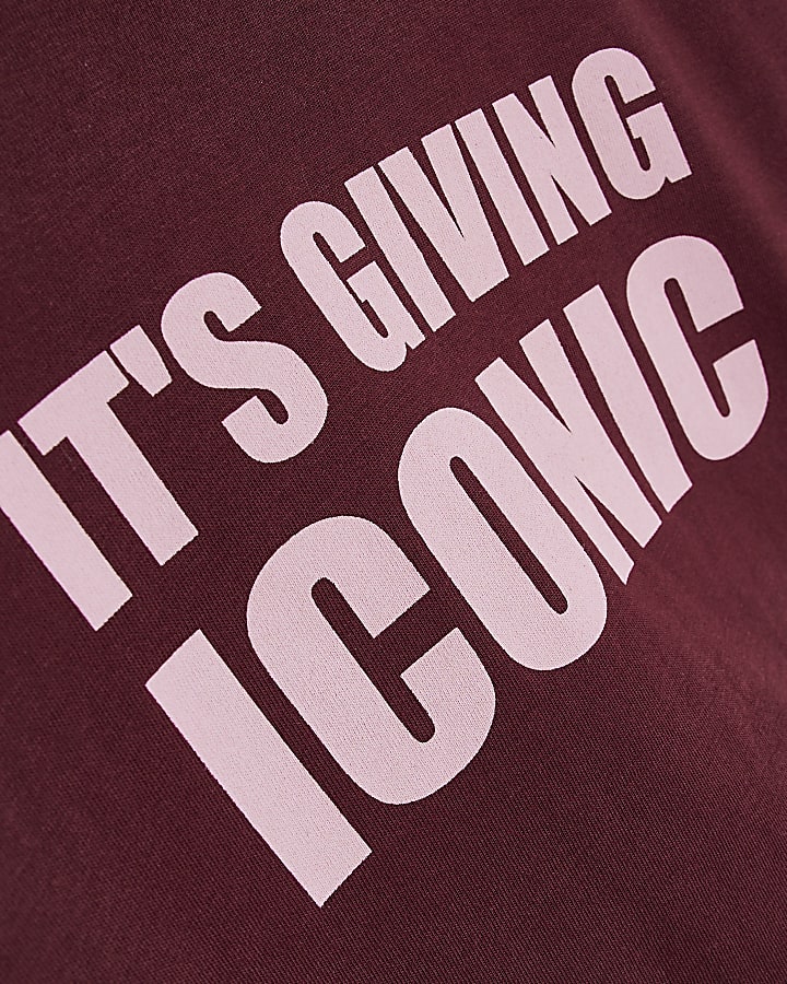 Girls Burgundy Its Giving Iconic T-Shirt