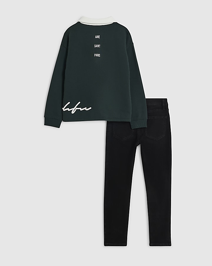 Boys Green Prolific Sweatshirt And Jeans Set