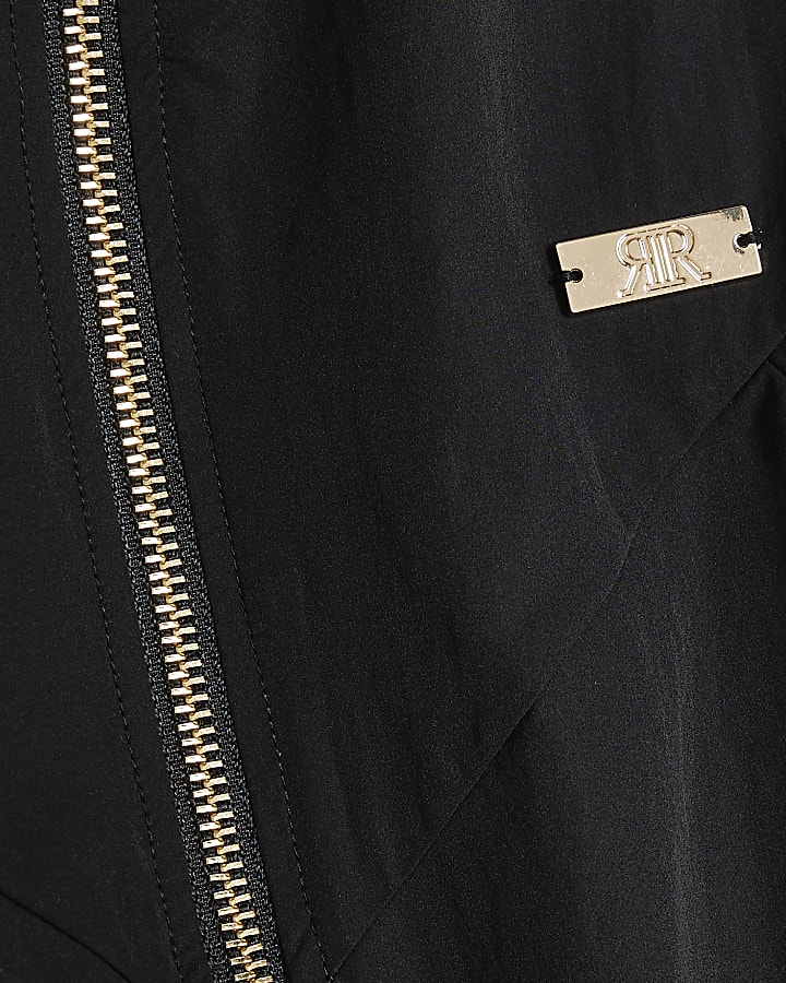 Girls Black Lace Nylon Jacket