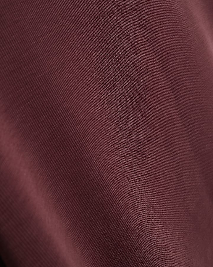 Girls Burgundy Rib Crop Top