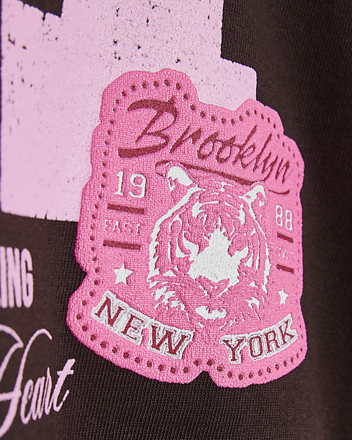 Girls Brown New York 91 Graphic T-Shirts