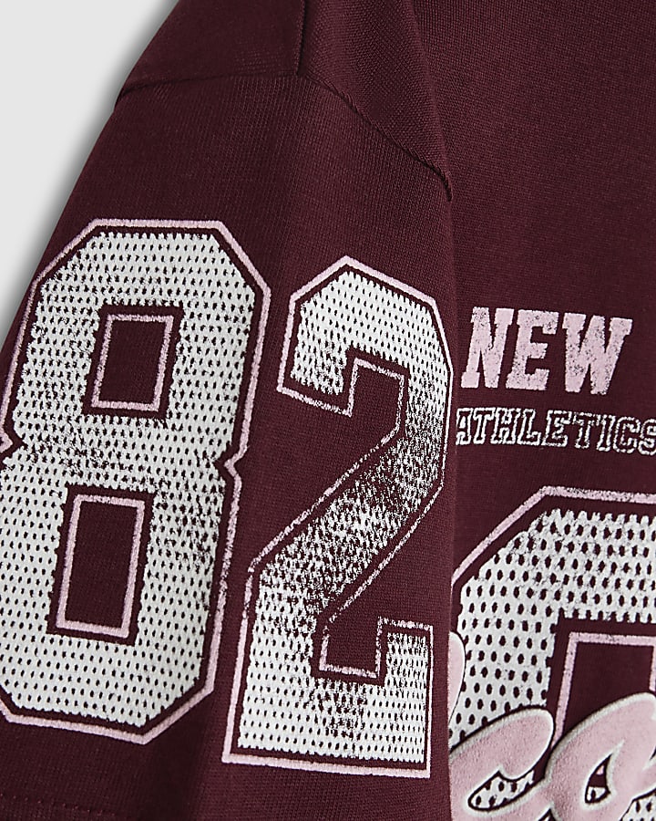 Girls Burgundy Iconic Era 82 T-shirt