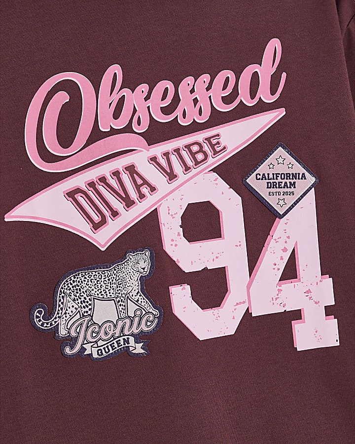 Girls Burgundy Obsessed 94 T-Shirt