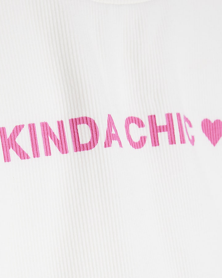 Girls White Kinda Chic Heart T-Shirt