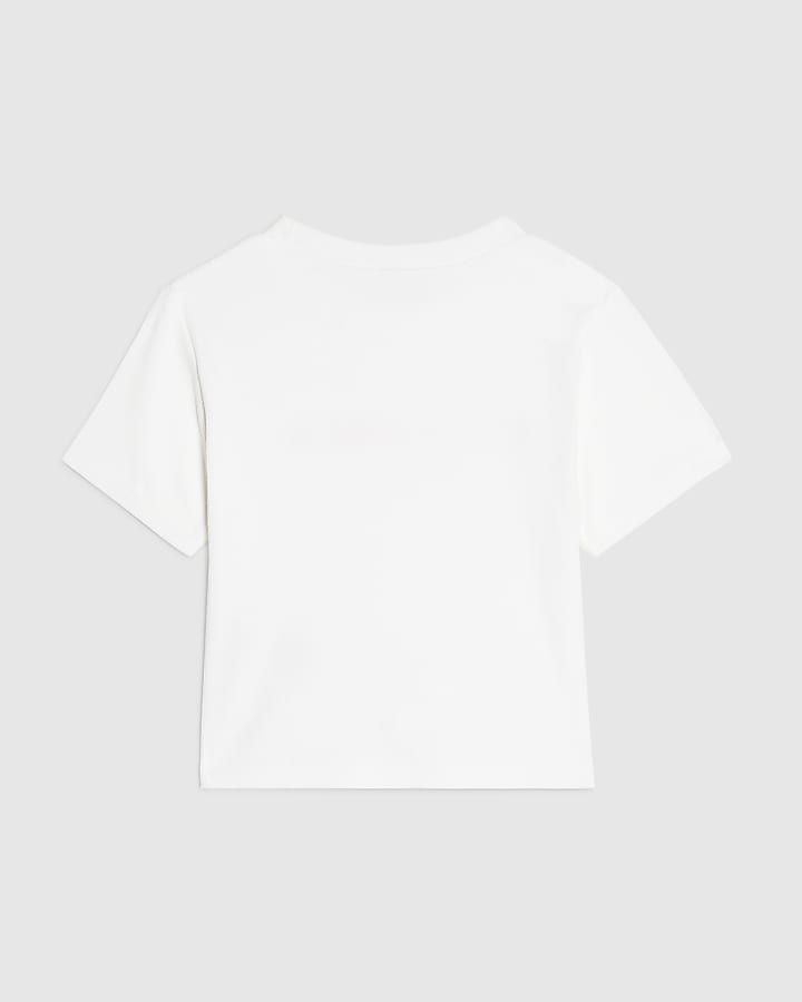 Girls White Kinda Chic Heart T-Shirt