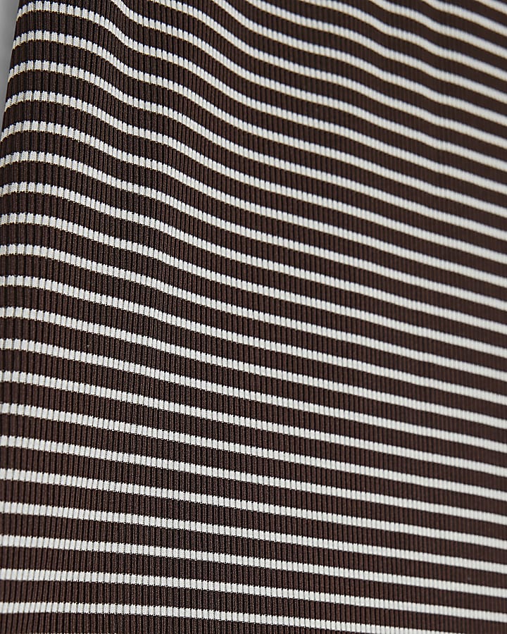 Girls Brown Stripe Polo Shirt Dress