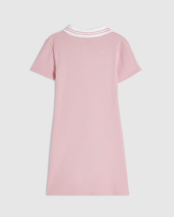Girls Pink Polo Shirt Dress