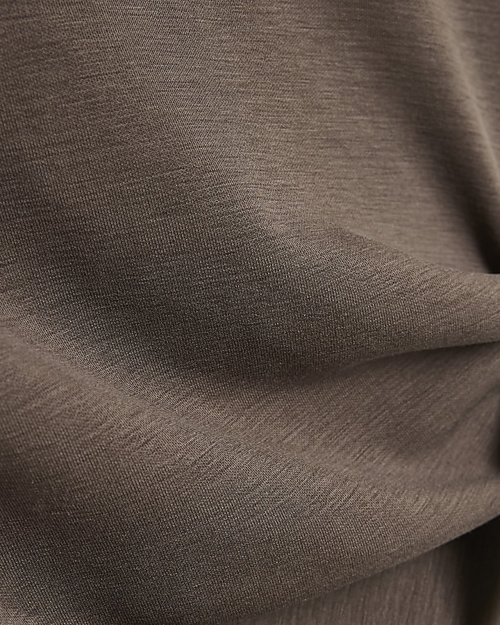 Girls Khaki Soft Touch Tie Side Top