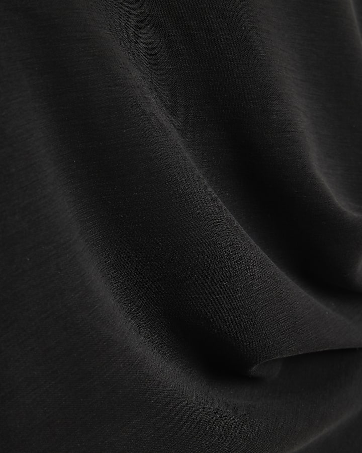 Girls Black Soft Touch Tie Side Top