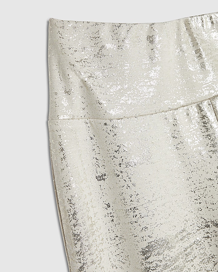 Girls Gold Foil Wide Leg Trousers