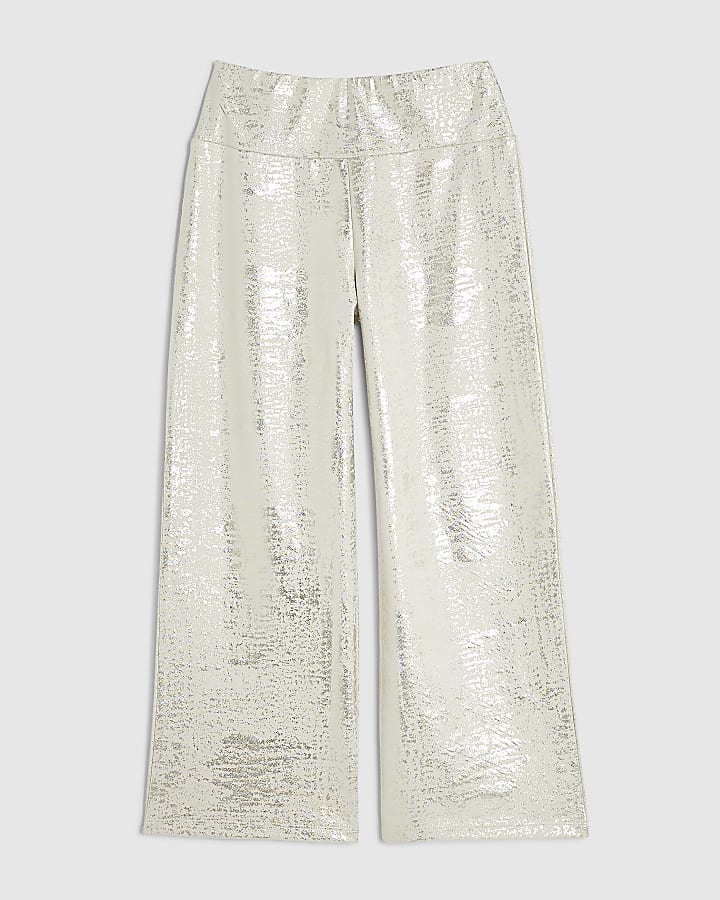 Girls Gold Foil Wide Leg Trousers